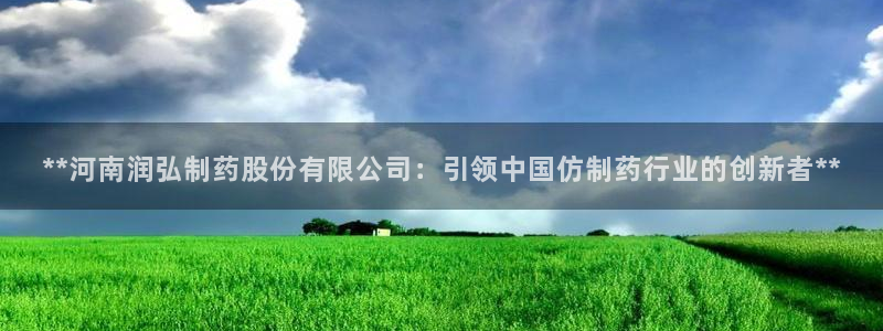 ag九游会老哥：**河南润弘制药股份有限公司：引领中国仿制药行业的创新者**