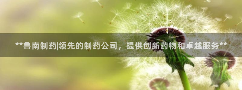 usdt九游会老哥俱乐部：**鲁南制药|领先的制药公司，提供创新药物和卓越服务**