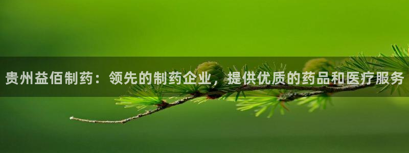 九游老哥俱乐部登录：贵州益佰制药：领先的制药企业，提供优质的药品和医疗服务