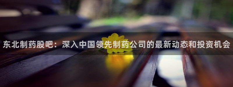 九游会老哥俱乐部必备的交流社区：东北制药股吧：深入中国领先制药公司的最新动态和投资机会