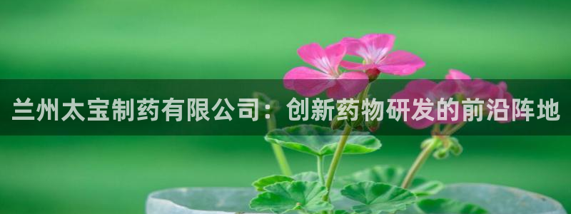 九游会老哥俱乐部官网首页：兰州太宝制药有限公司：创新药物研发的前沿阵地