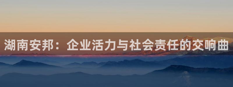 九游会老哥俱乐部官网首页论坛：湖南安邦：企业活力与社会责任的交响曲