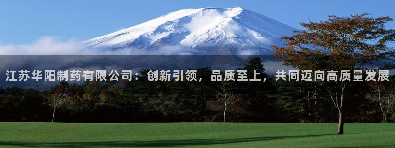 九游会老哥俱乐部社区论坛：江苏华阳制药有限公司：创新引领，品质至上，共同迈向高质量发展