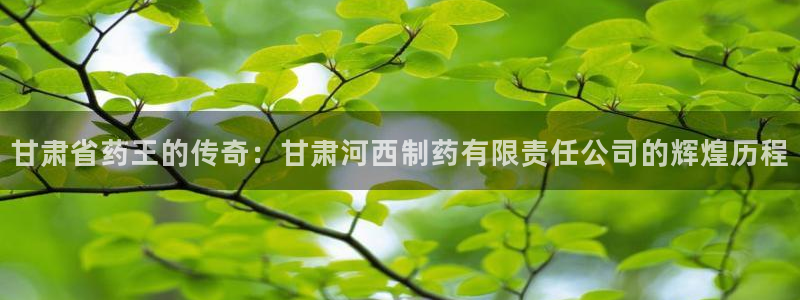九游老哥俱乐部官网登录入口：甘肃省药王的传奇：甘肃河西制药有限责任公司的辉煌历程